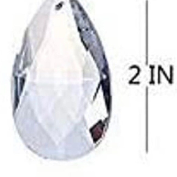 HANDCRAFTED Soldered Clear Crystal Tear Drop Pendant on Gunmetal Chain - Picture 6 of 10